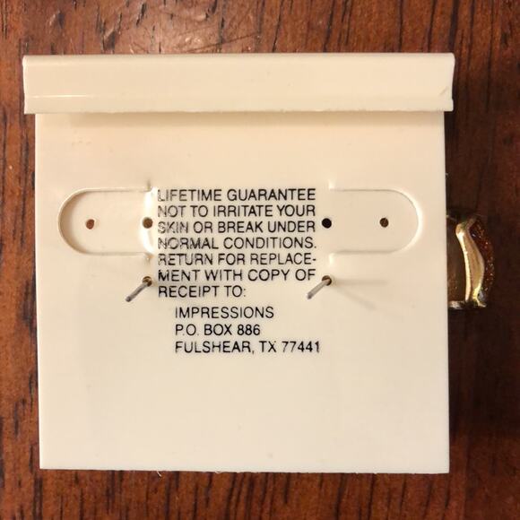 NWT! Impressions Metallic Shiny Gold-Tone Hoop Earrings! - Picture 3 of 3